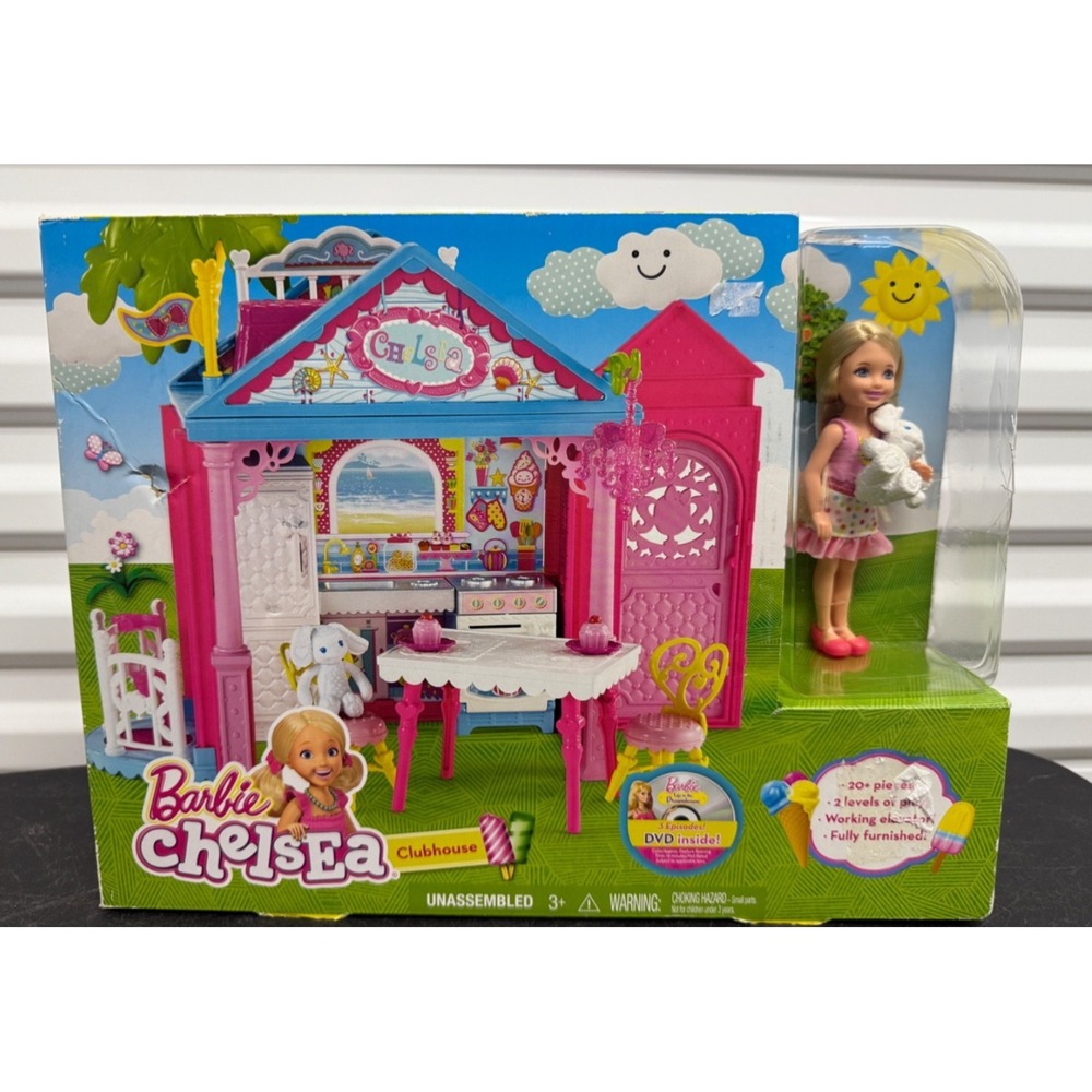Barbie Club Chelsea two-Story Playhouse Playset and Teddy Bear